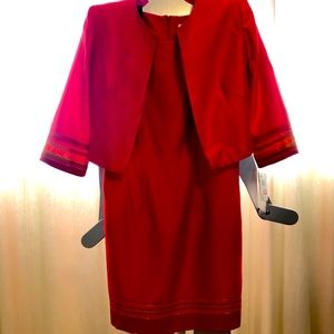 Red dress with little jacket, Dani May, petite size 6